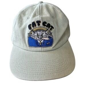 Vintage Fat Cat Premium Cigars Trucker Hat Strap Back 90's